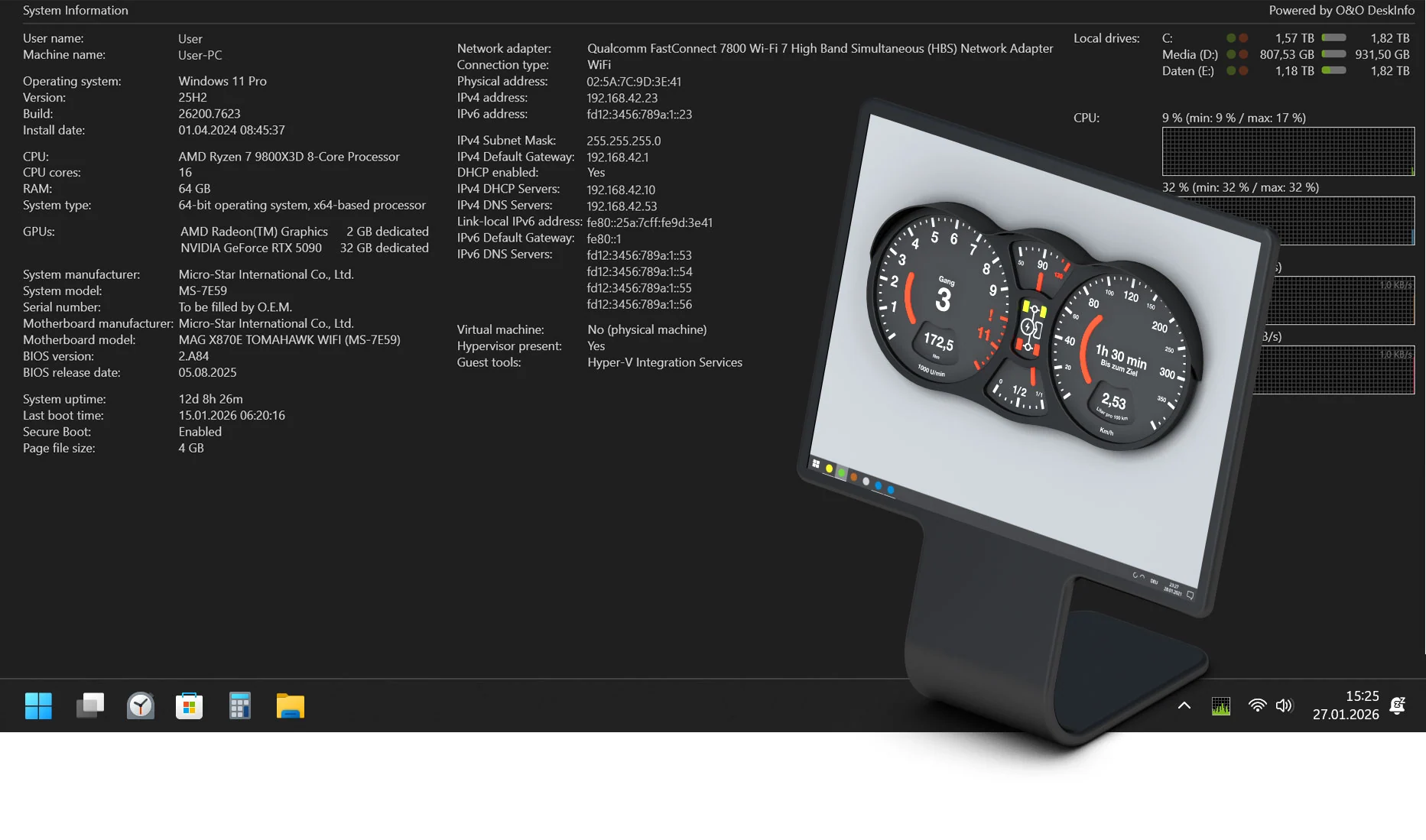 O&O DeskInfo - All system information on the desktop